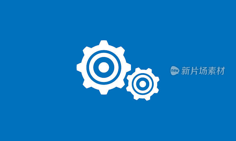 white gears icon on blue background.vector illustration.
